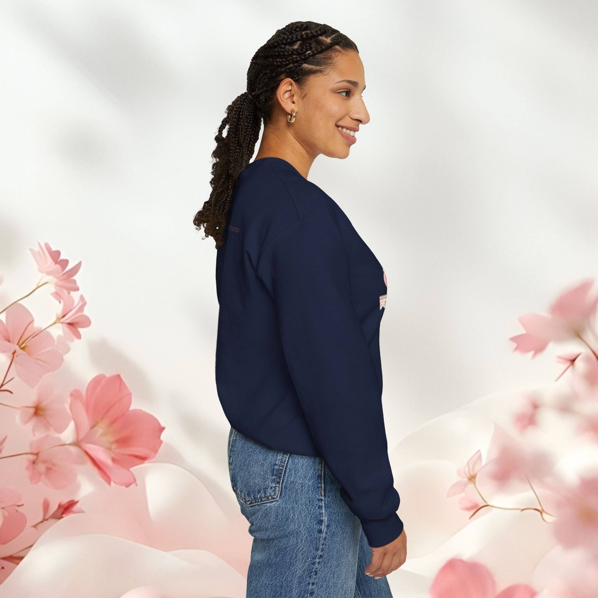 Strawberry Cream Crewneck Sweatshirt — Delicate Pastel Berry Design