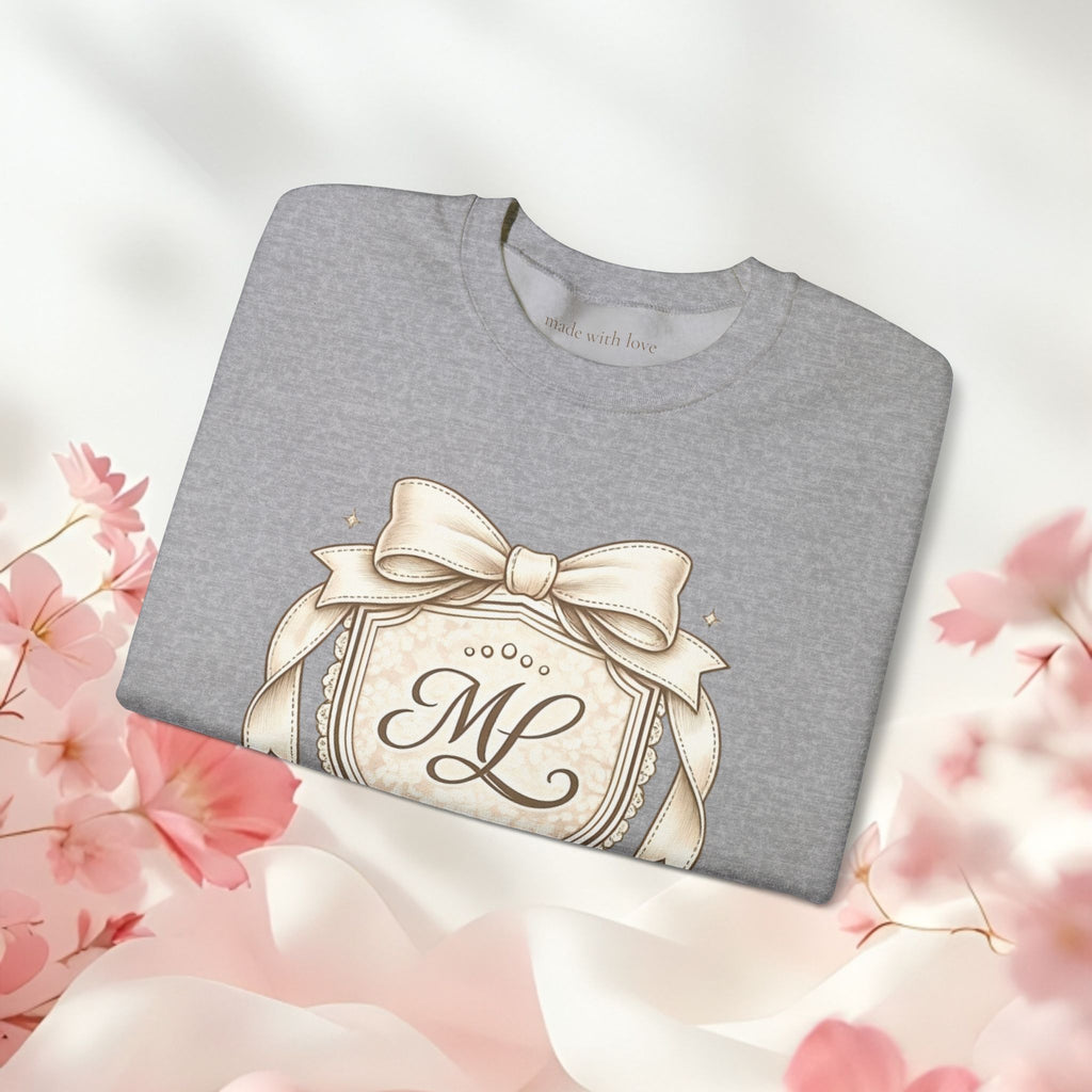 Vintage Cream Monogram Crewneck Sweatshirt