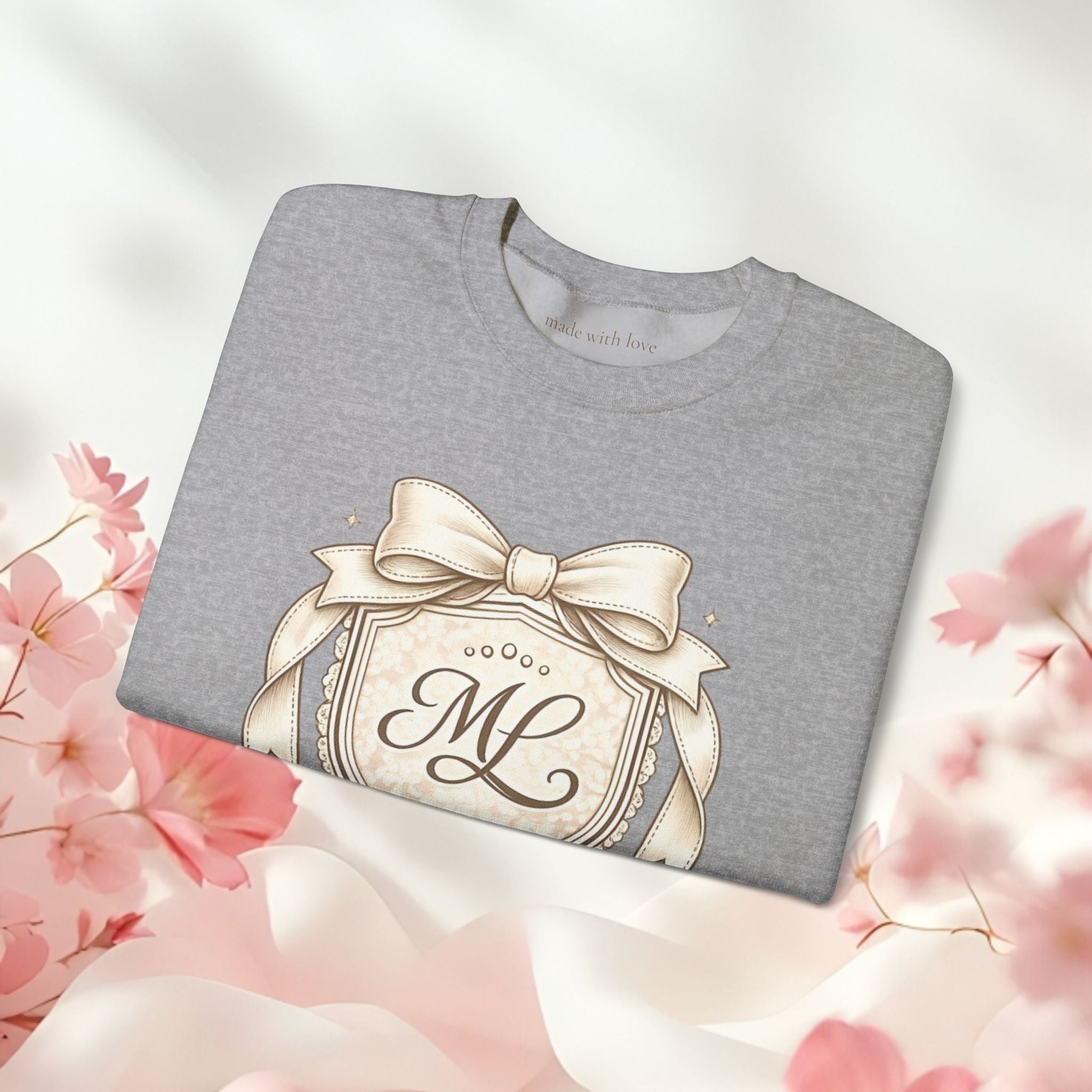 Vintage Cream Monogram Crewneck Sweatshirt