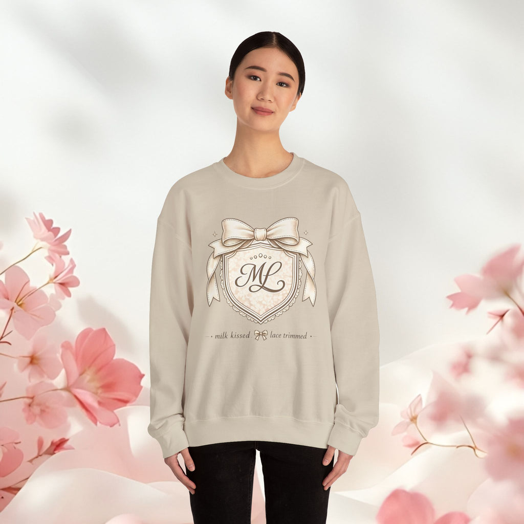 Vintage Cream Monogram Crewneck Sweatshirt