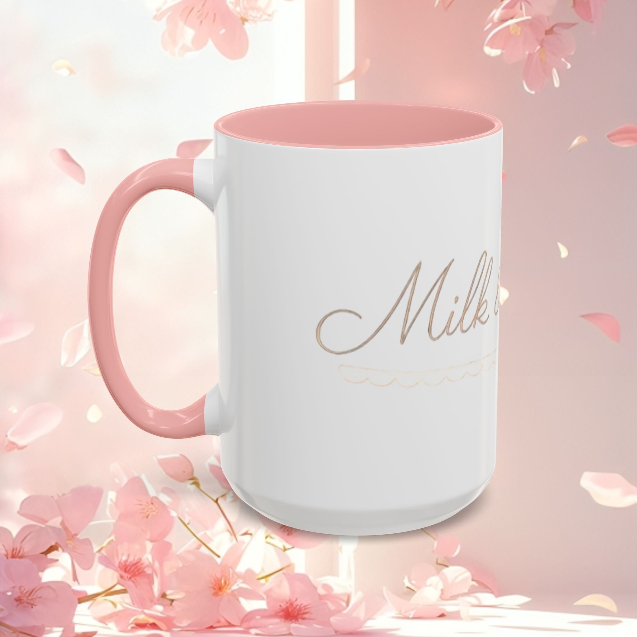 Charming Feminine Accent Coffee Mug — Soft, Elegant 11/15 oz