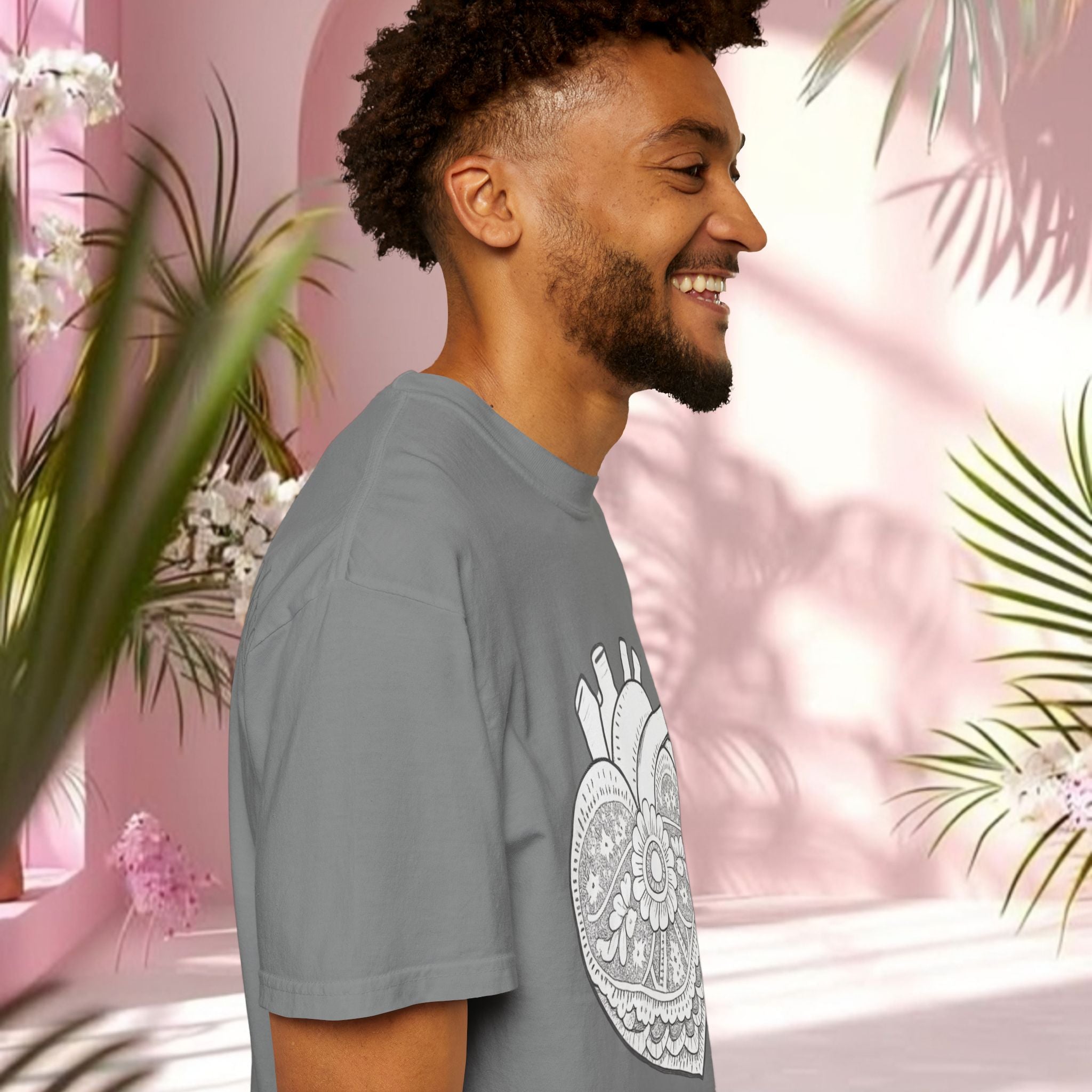 Lace Heart Anatomical Tee — "soft things only" Cotton T-Shirt