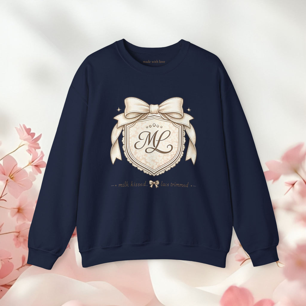 Vintage Cream Monogram Crewneck Sweatshirt