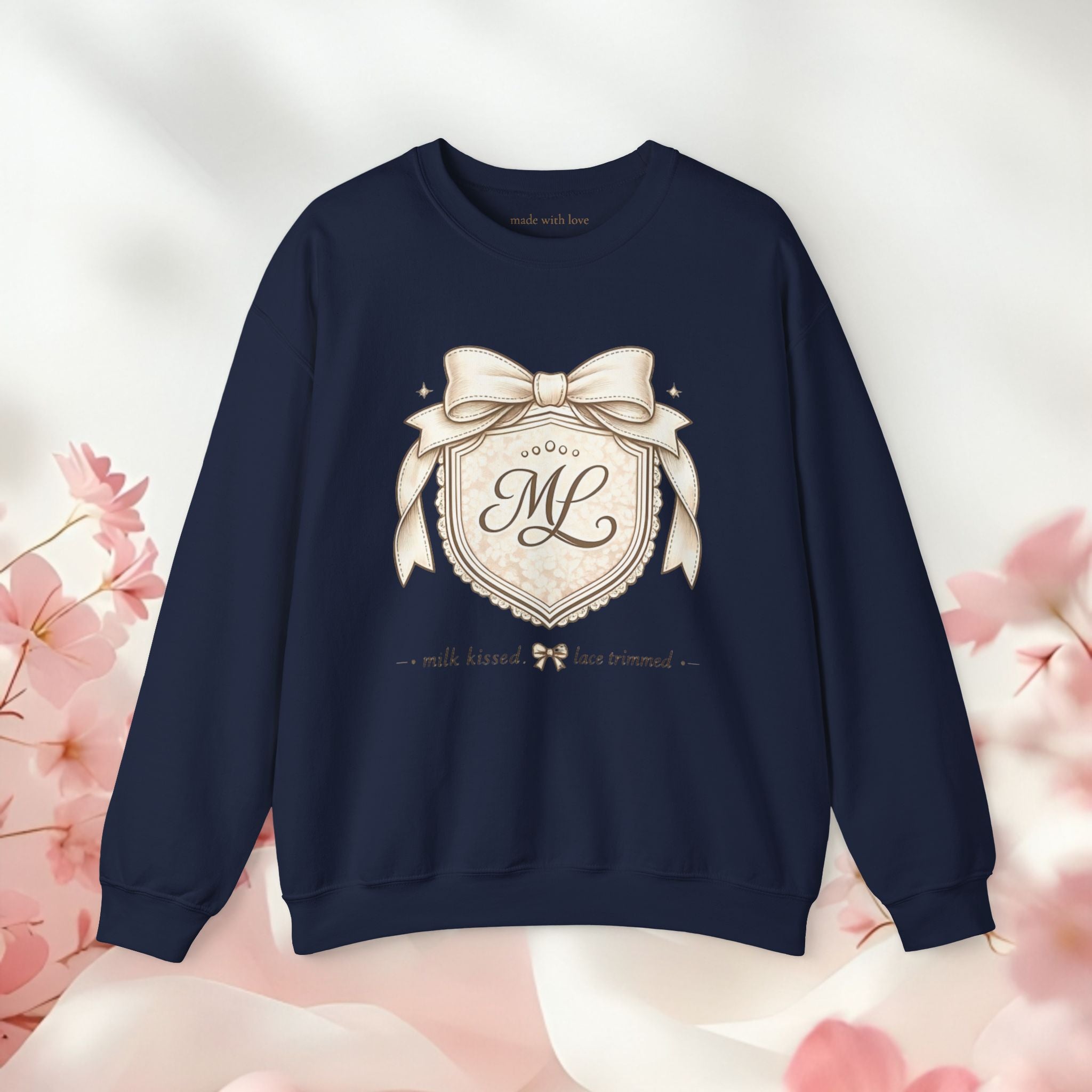 Vintage Cream Monogram Crewneck Sweatshirt