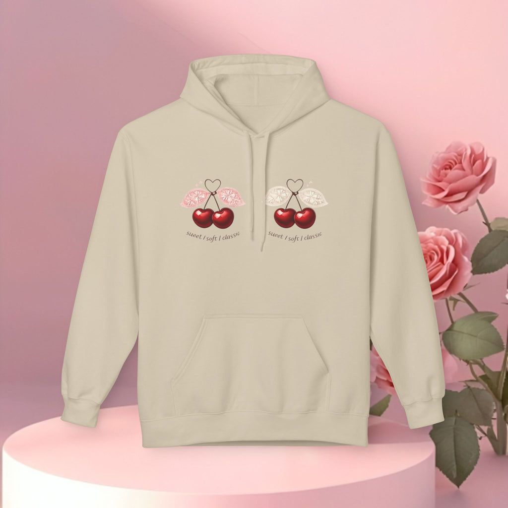 ''sueet / soft / delicate'' — Cherry Graphic Fleece Hoodie