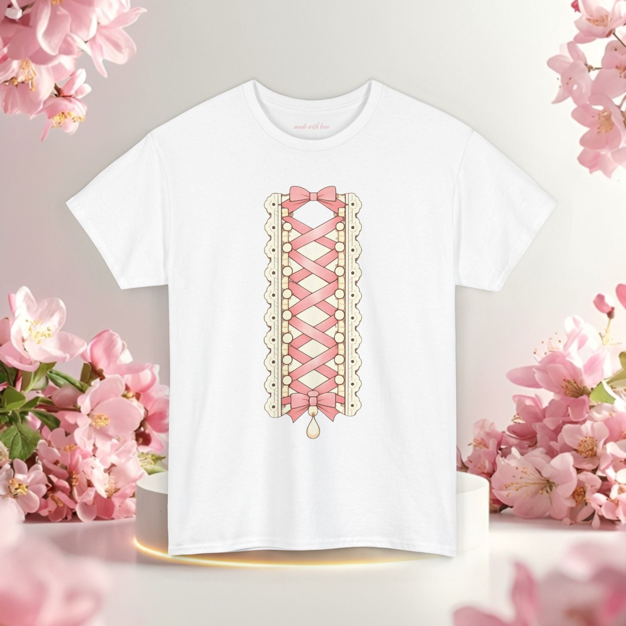 Pink Corset Ribbon T-Shirt