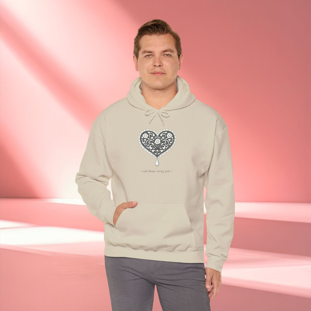 Romantic Delicate Graphic Hoodie — Floral-Inspired Cozy Sweatshirt