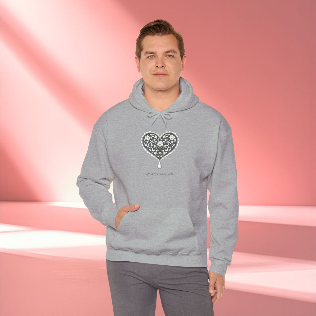 Romantic Delicate Graphic Hoodie — Floral-Inspired Cozy Sweatshirt