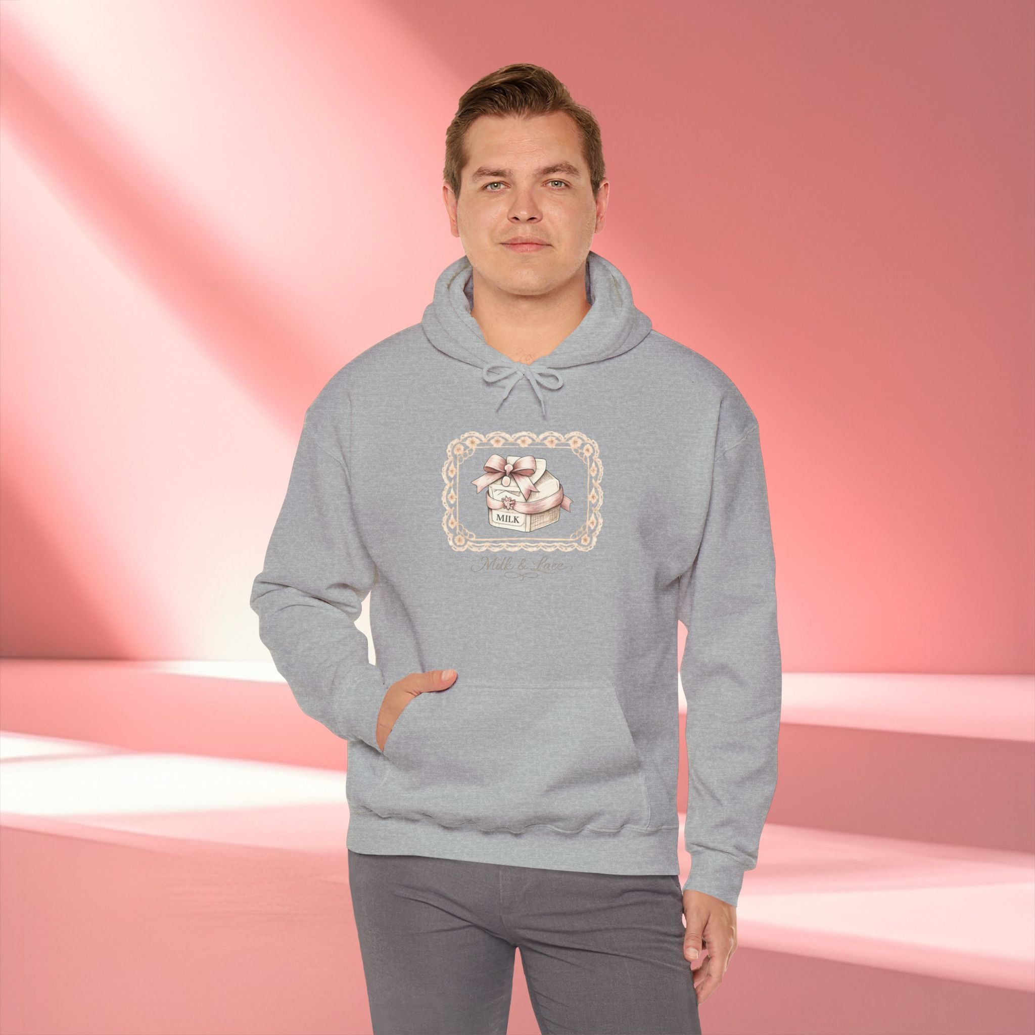 Pink Vintage Feminine Hoodie — Retro Feminine Pink Sweatshirt