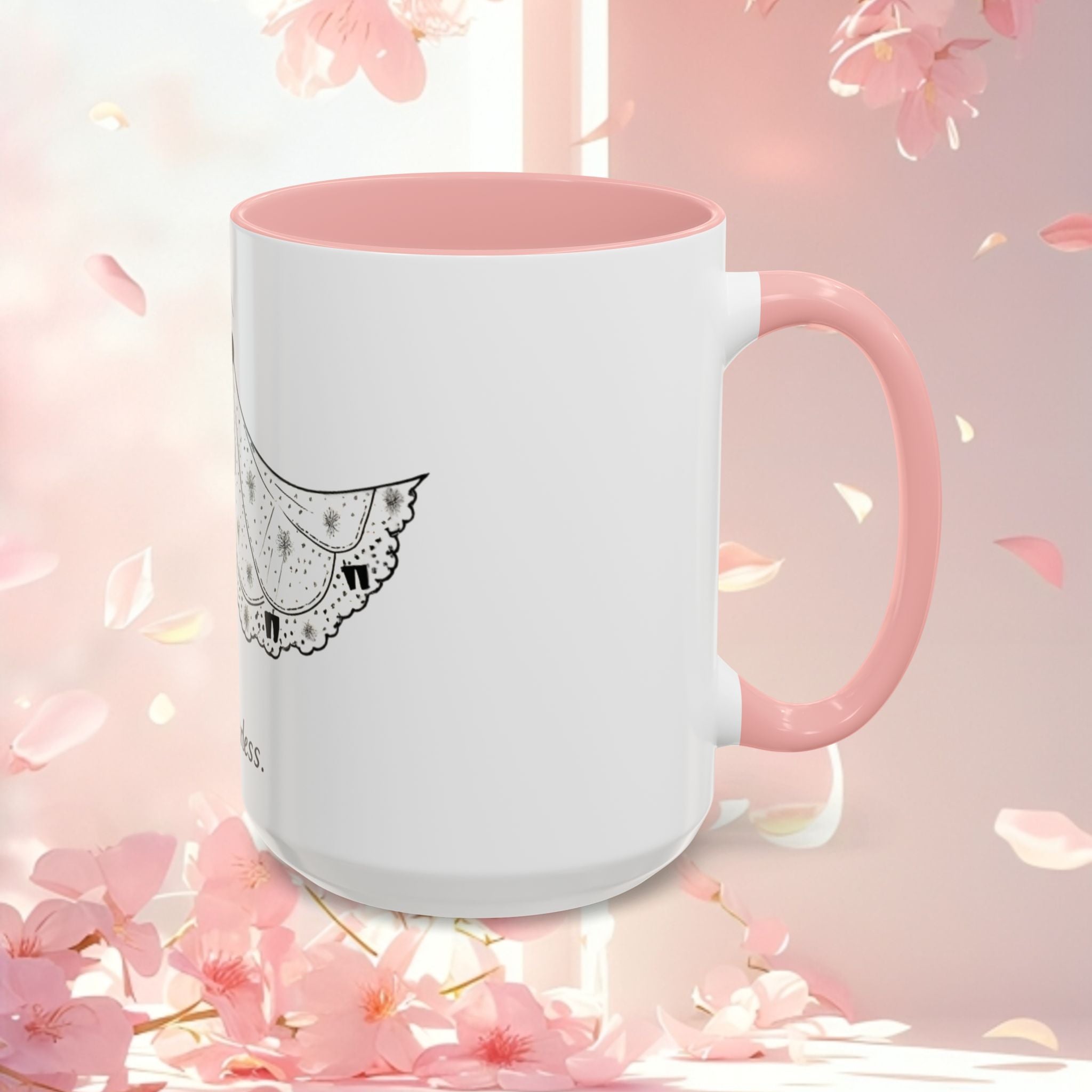 Cherub Illustration Accent Coffee Mug — Confident Angel Design (11/15 oz)