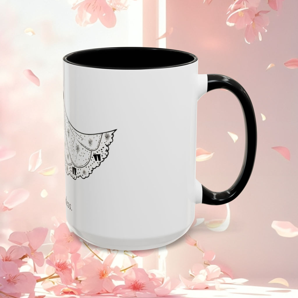 Cherub Illustration Accent Coffee Mug — Confident Angel Design (11/15 oz)