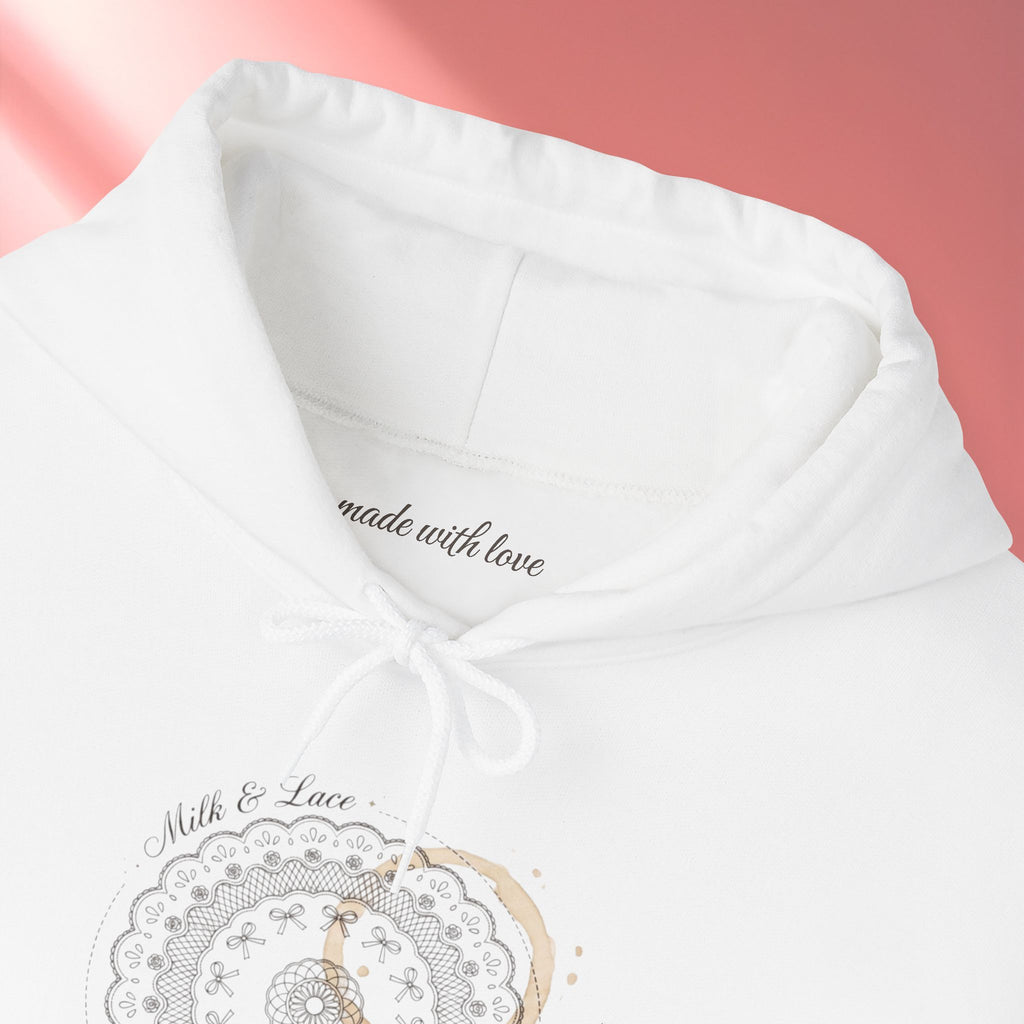 Mandala Coffee Stain Hoodie — Minimalist Boho Sweatshirt