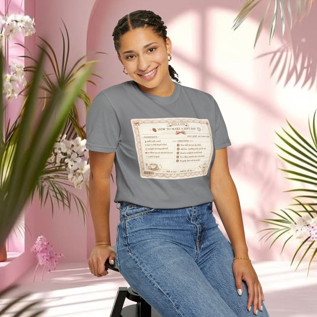 Vintage Tea-Recipe T-Shirt — "How to Make a Soft Day" Aesthetic Tee