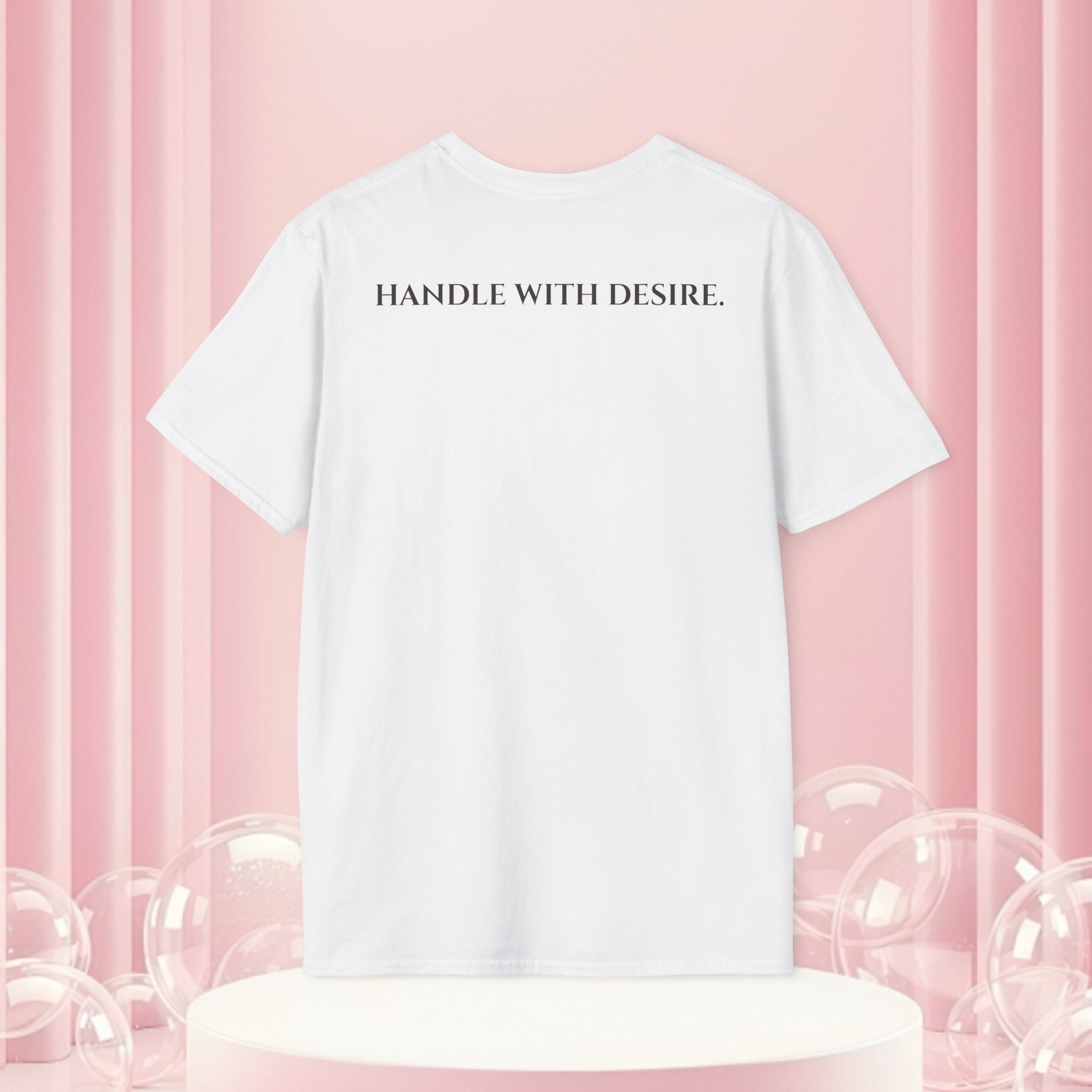 Milk & Lace Graphic T-Shirt — 'Handle With Desire' Vintage Cherub Design
