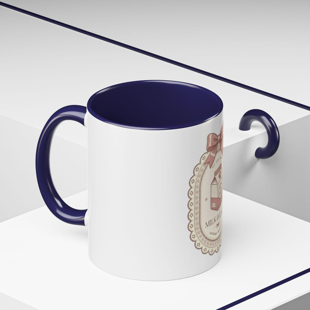 Cute Vintage Kawaii Accent Coffee Mug — Charming Retro Anime-Style Ceramic Mug (11/15 oz)