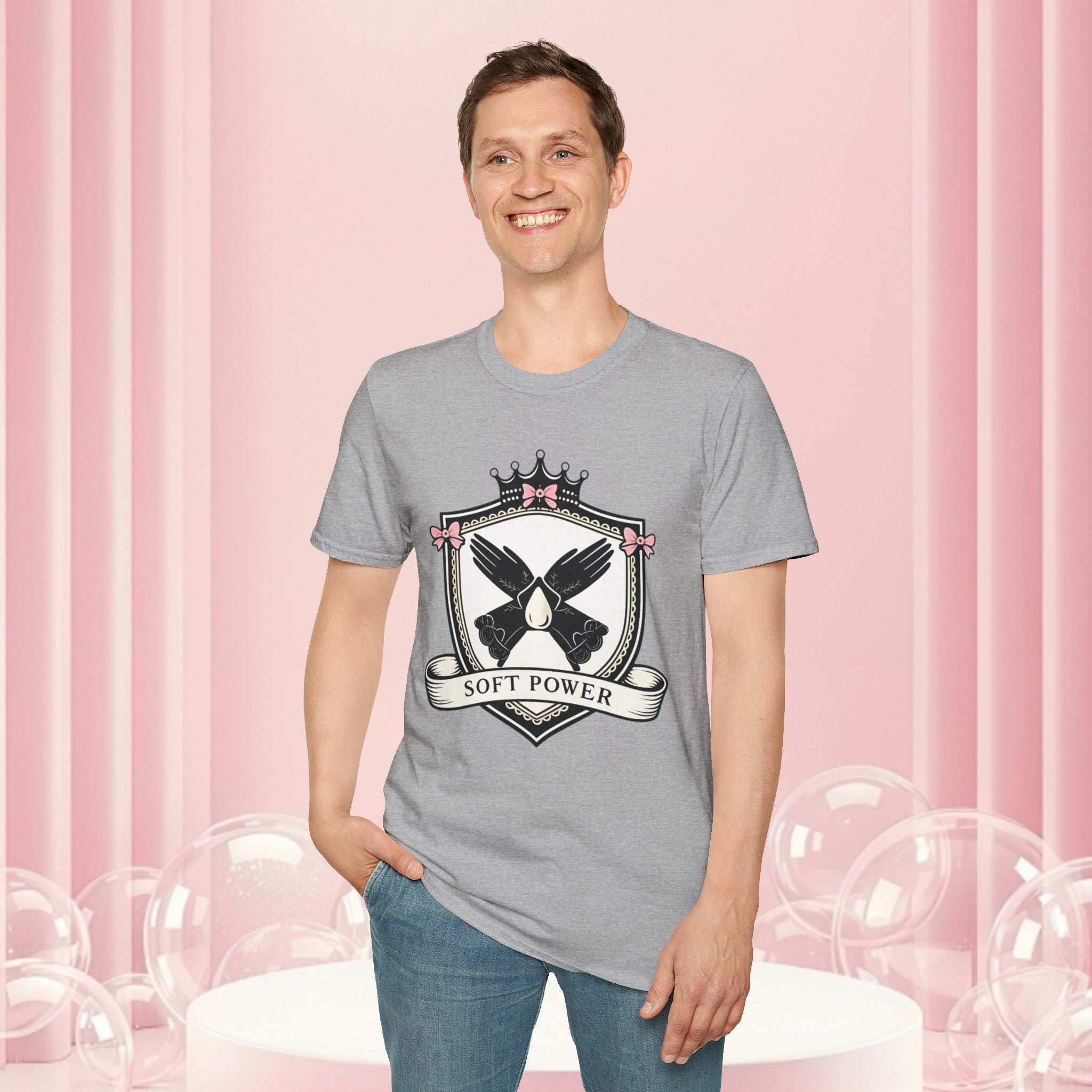 Soft Power Crest T‑Shirt — 'Milk & Lace' Feminine Crest Tee