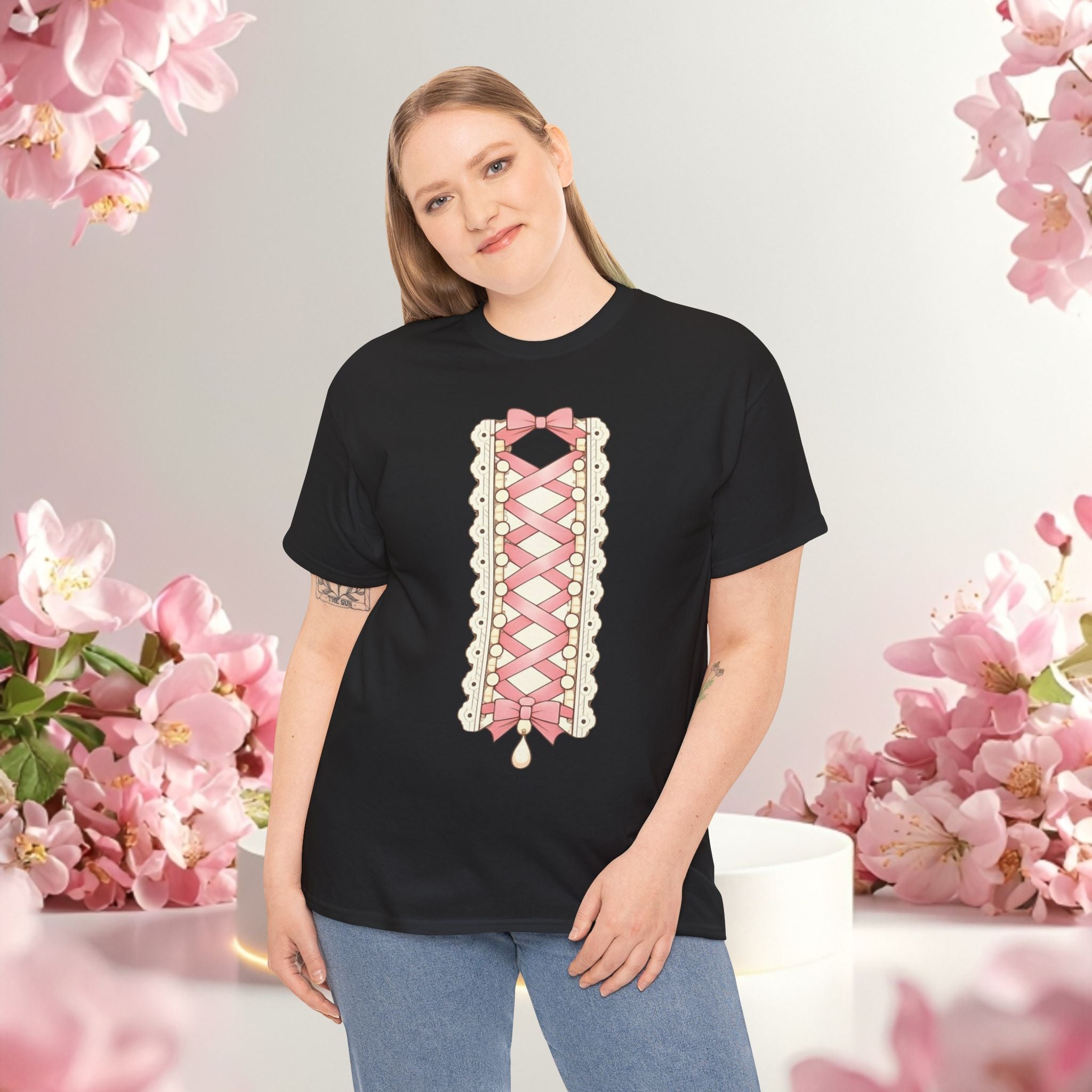 Pink Corset Ribbon T-Shirt