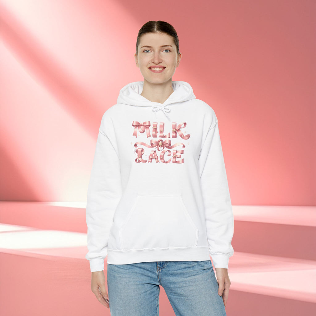 Floral Feminine Typography Hoodie — Feminine Floral Script Hooded Sweatshirt