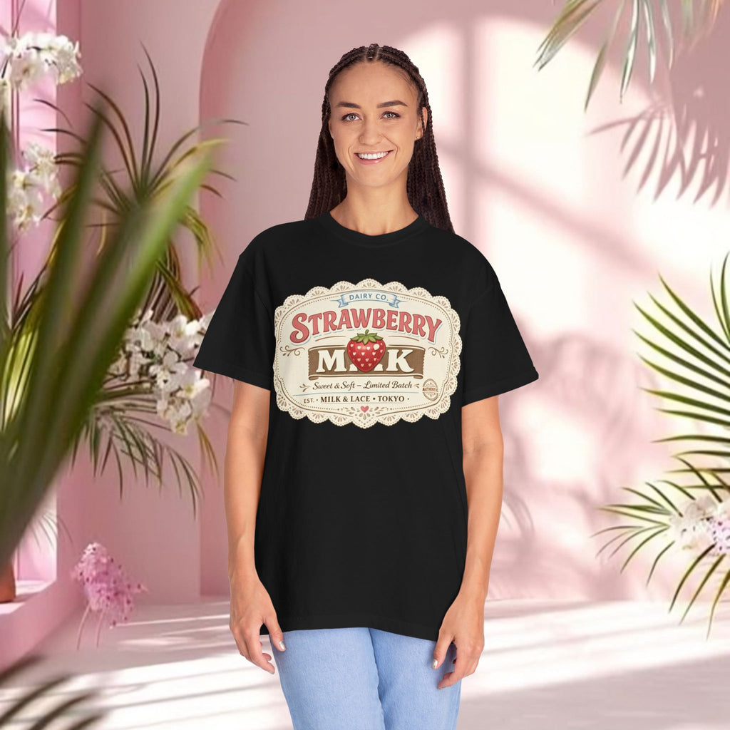 Strawberry Milk Vintage Label T-Shirt