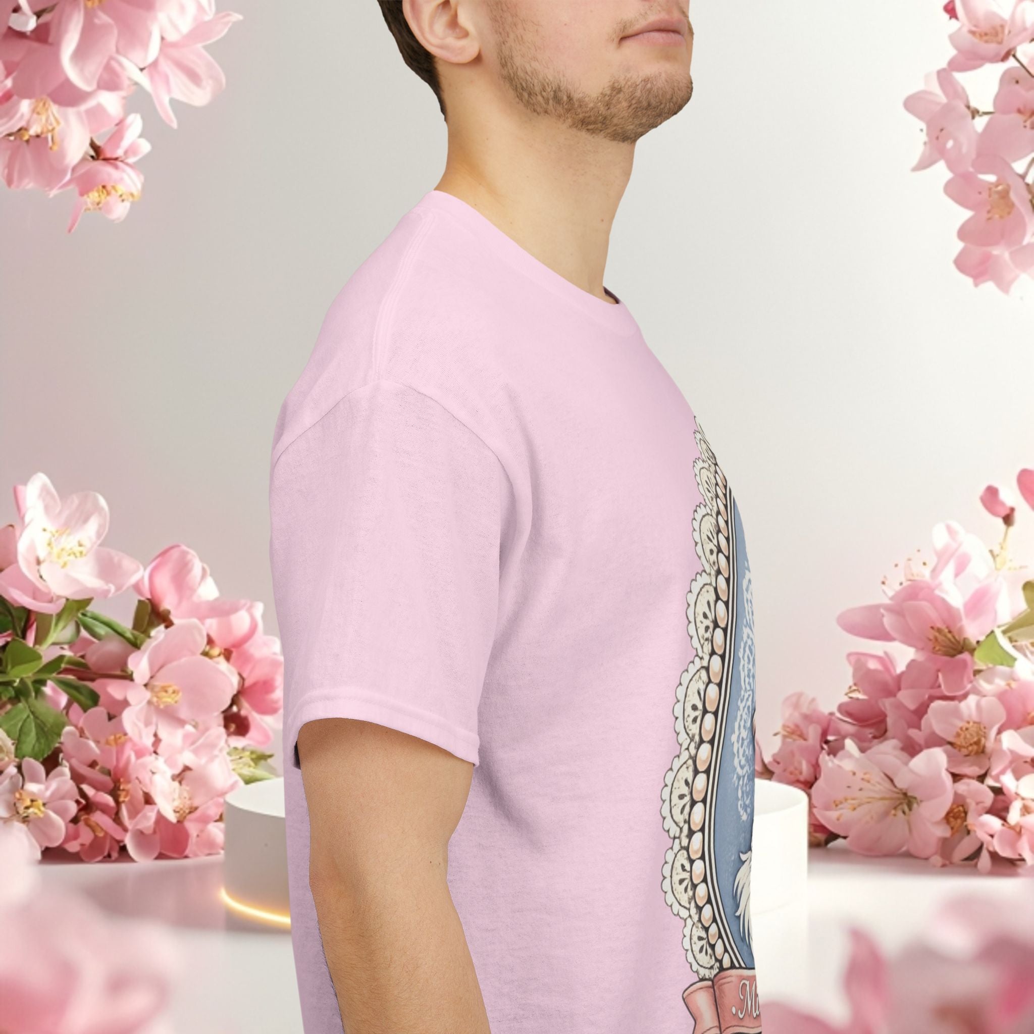 Cute Girly Cat T-Shirt — Soft Pastel Cat Graphic Tee for Cat Lovers