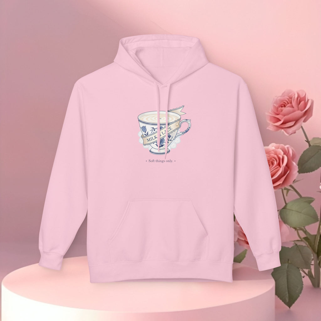 Hoodie — Vintage Teacup 'Milk Tastes Best With Good Girls' Cozy Graphic