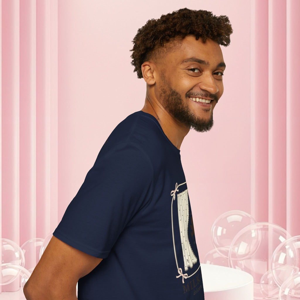 Milk & Lace Graphic T-Shirt — 'Handle With Desire' Vintage Cherub Design