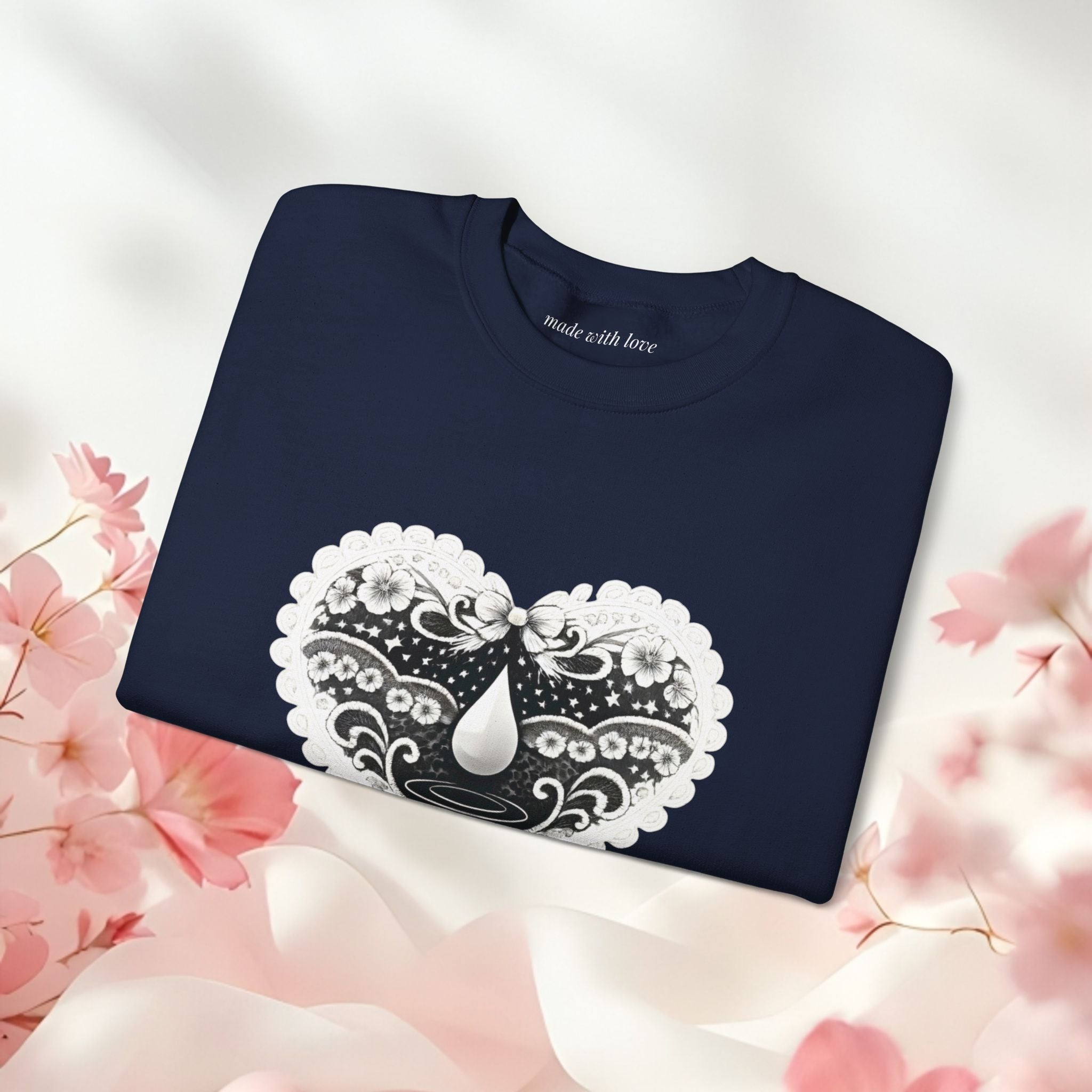 Lace Heart Graphic Sweatshirt