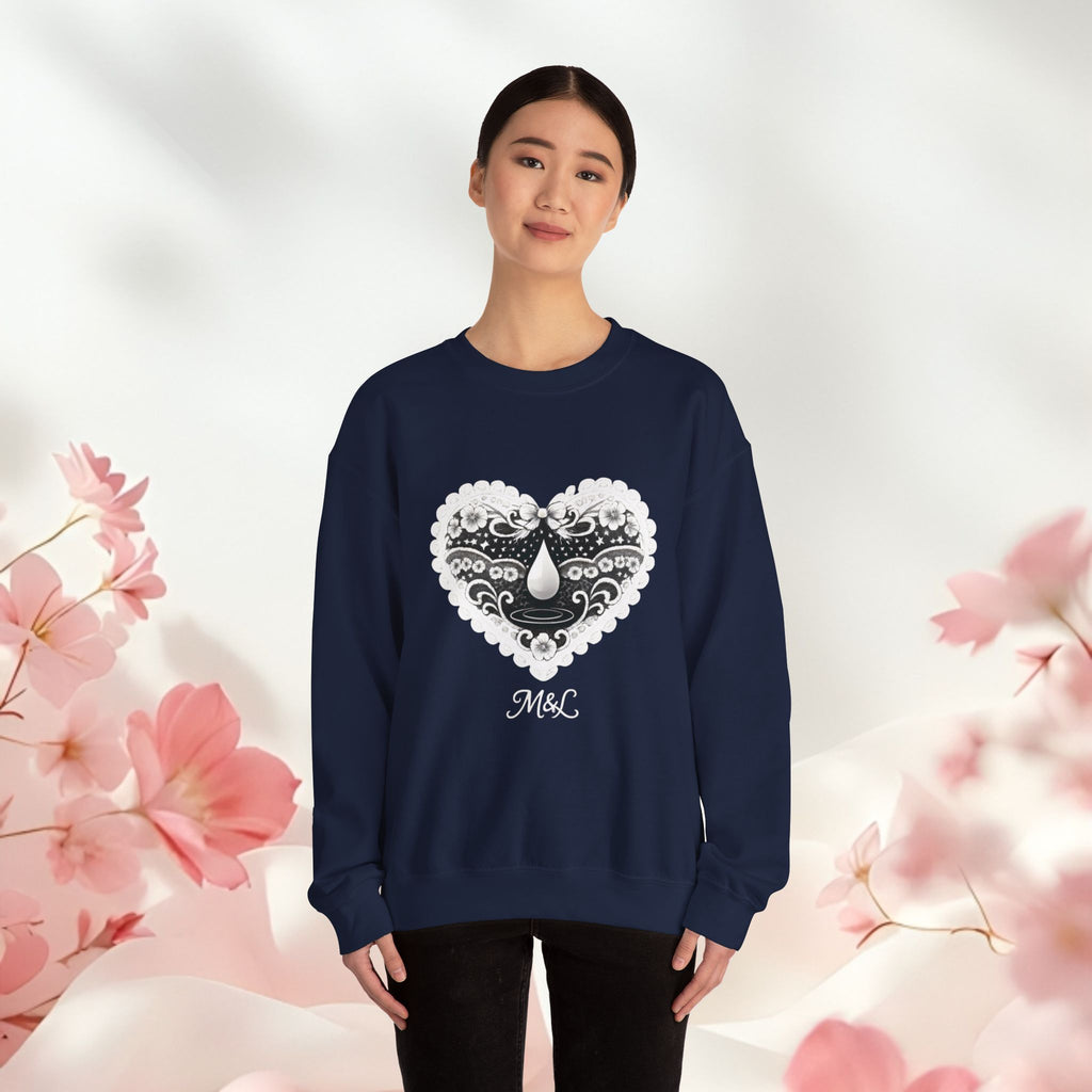 Lace Heart Graphic Sweatshirt