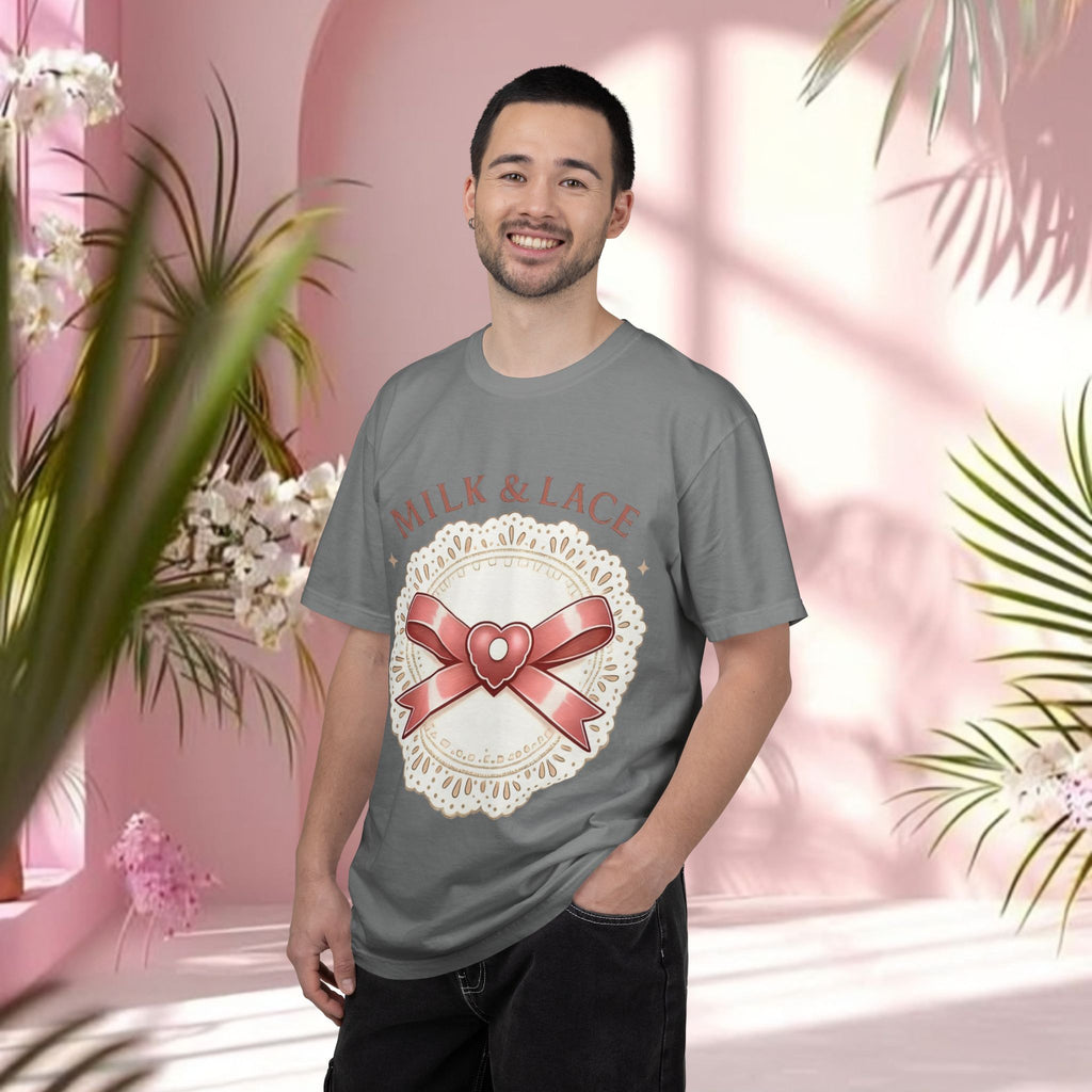Milk & Lace Graphic T-Shirt — 'Soft Things Only' Romantic Bow Tee