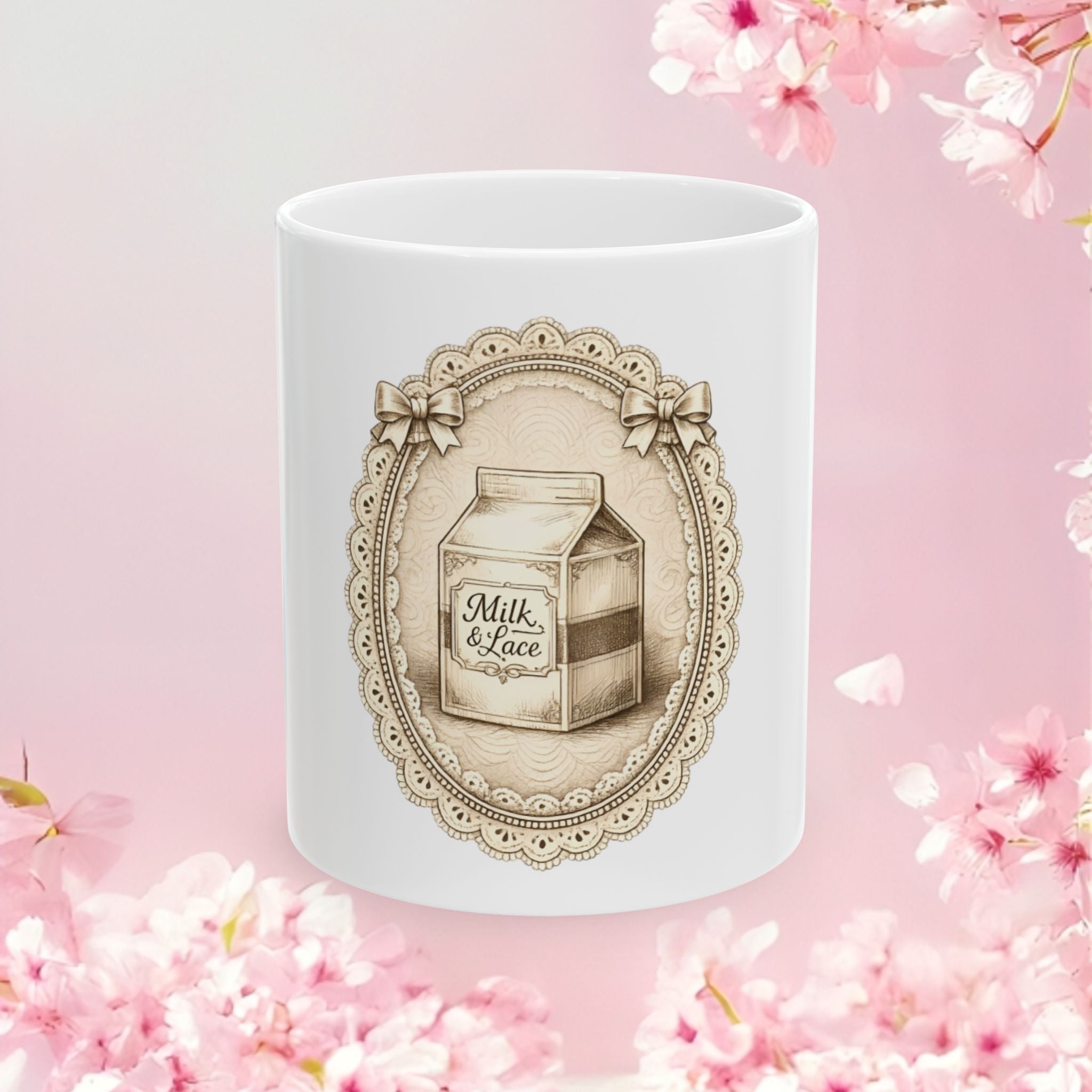 Retro Decorative Ceramic Mug — Gentle Vintage-Style Coffee Cup (11oz & 15oz)