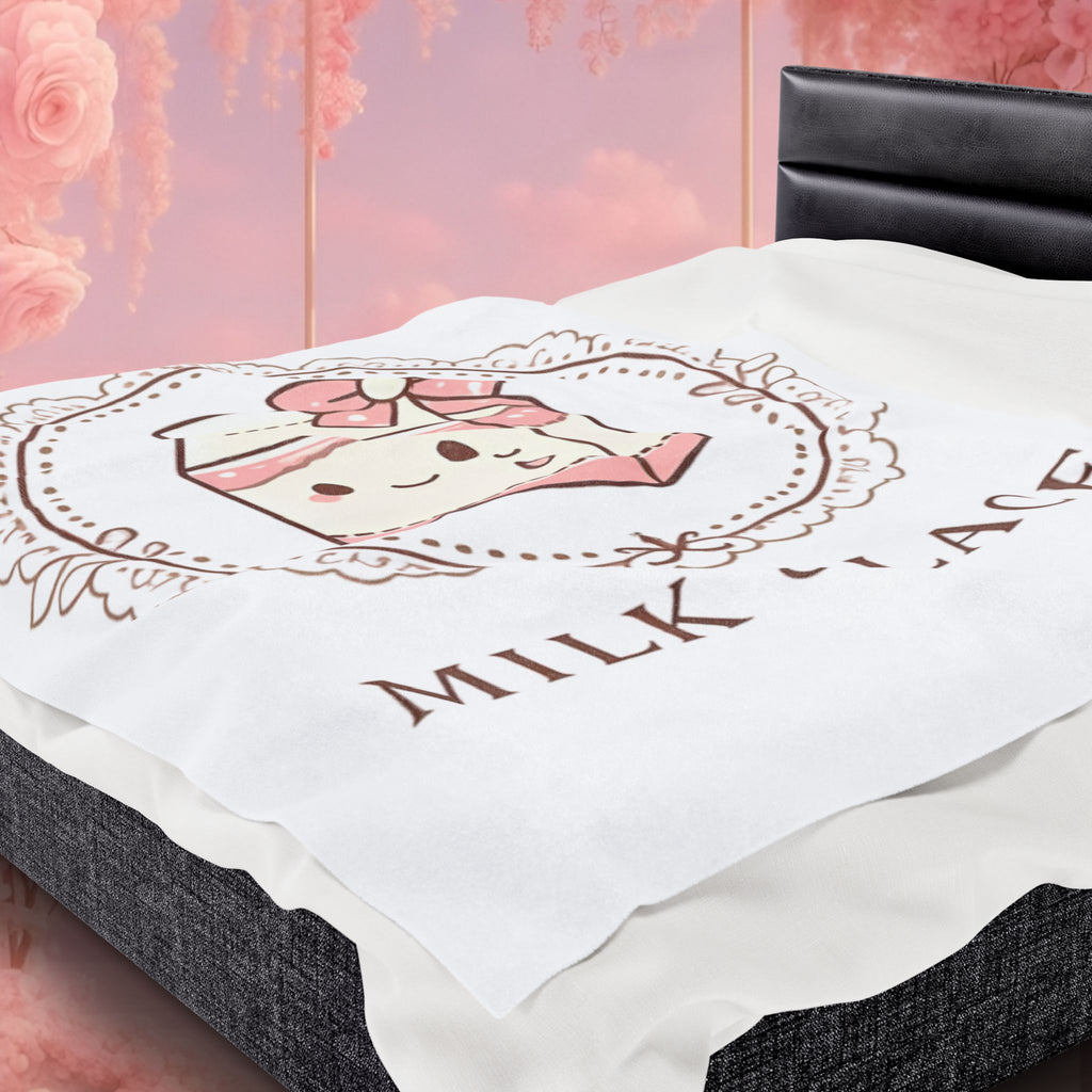 Kawaii Whimsical Velveteen Plush Blanket — Cute Cozy Throw
