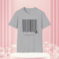 Milk & Lace Barcode Tee — “Delicate, Not Harmless.” Graphic T-Shirt