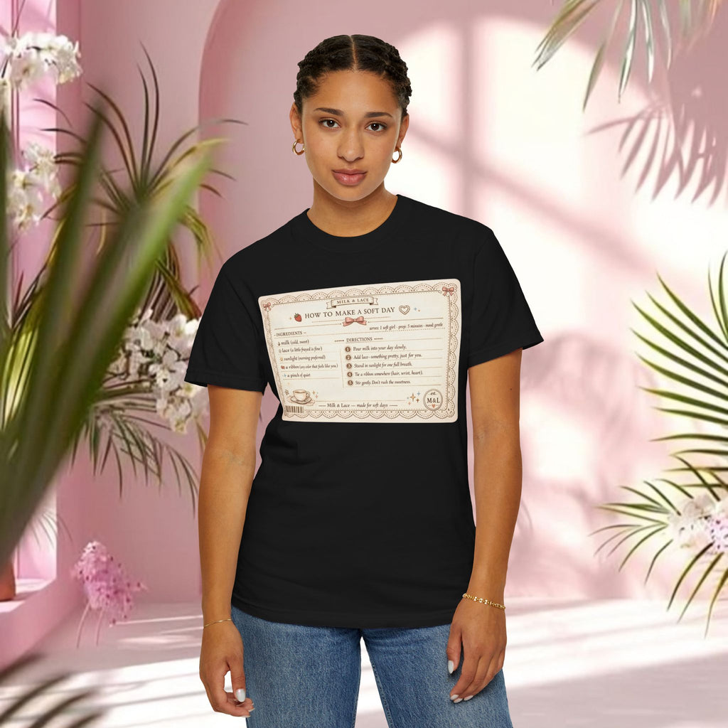 Vintage Tea-Recipe T-Shirt — "How to Make a Soft Day" Aesthetic Tee