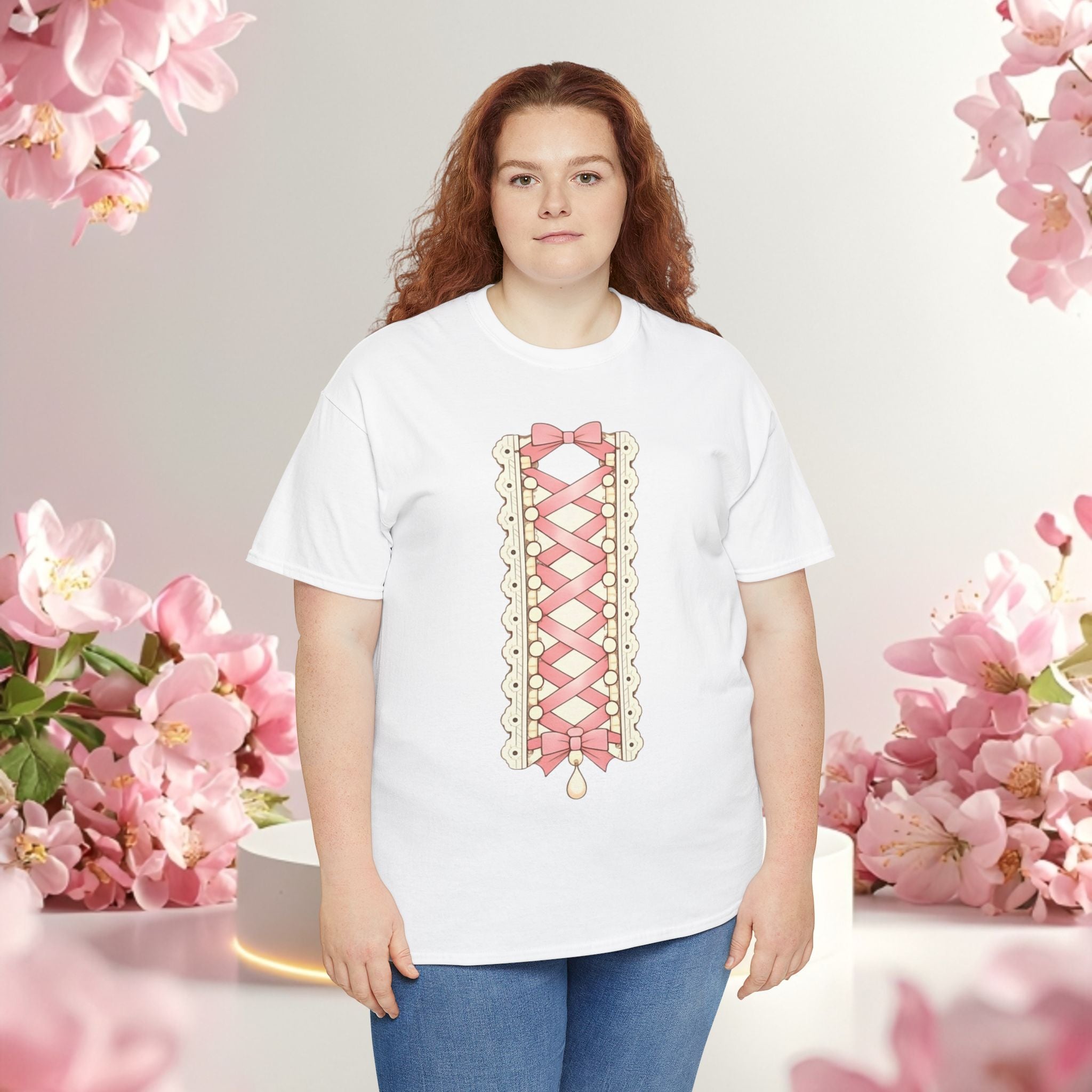Pink Corset Ribbon T-Shirt