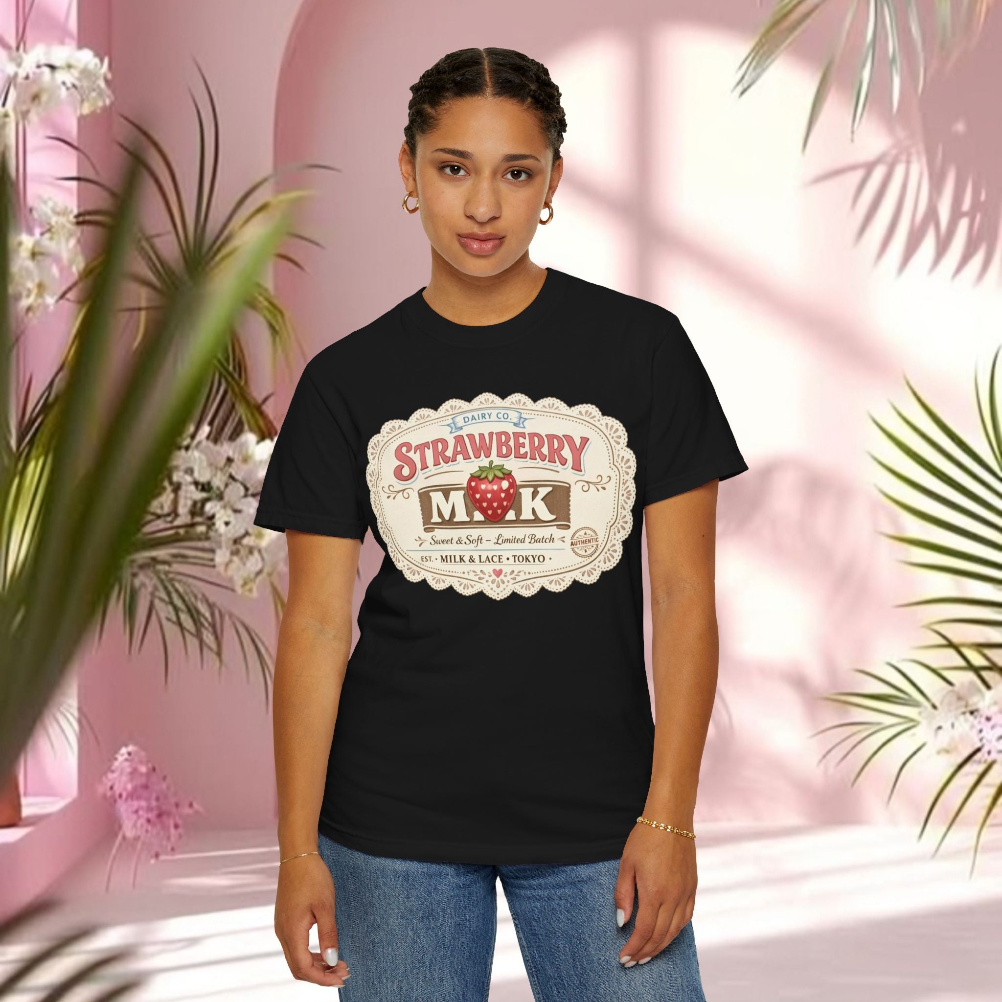 Strawberry Milk Vintage Label T-Shirt