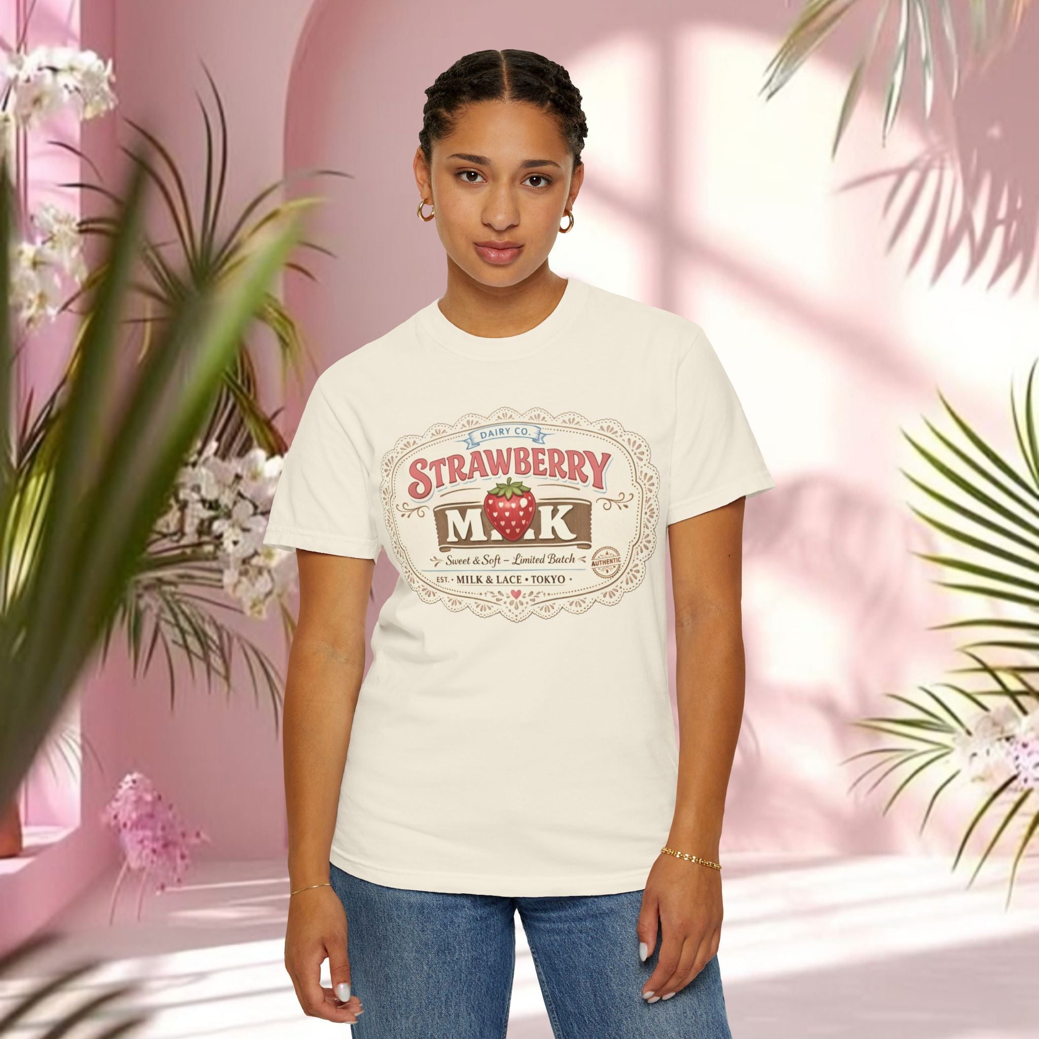 Strawberry Milk Vintage Label T-Shirt