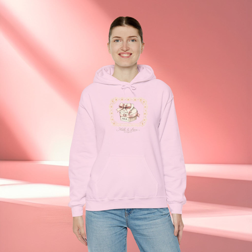 Pink Vintage Feminine Hoodie — Retro Feminine Pink Sweatshirt