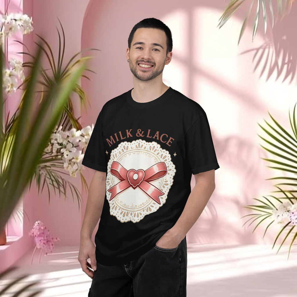Milk & Lace Graphic T-Shirt — 'Soft Things Only' Romantic Bow Tee