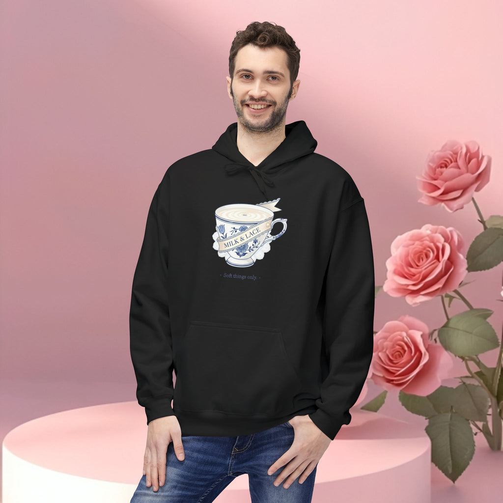 Hoodie — Vintage Teacup 'Milk Tastes Best With Good Girls' Cozy Graphic
