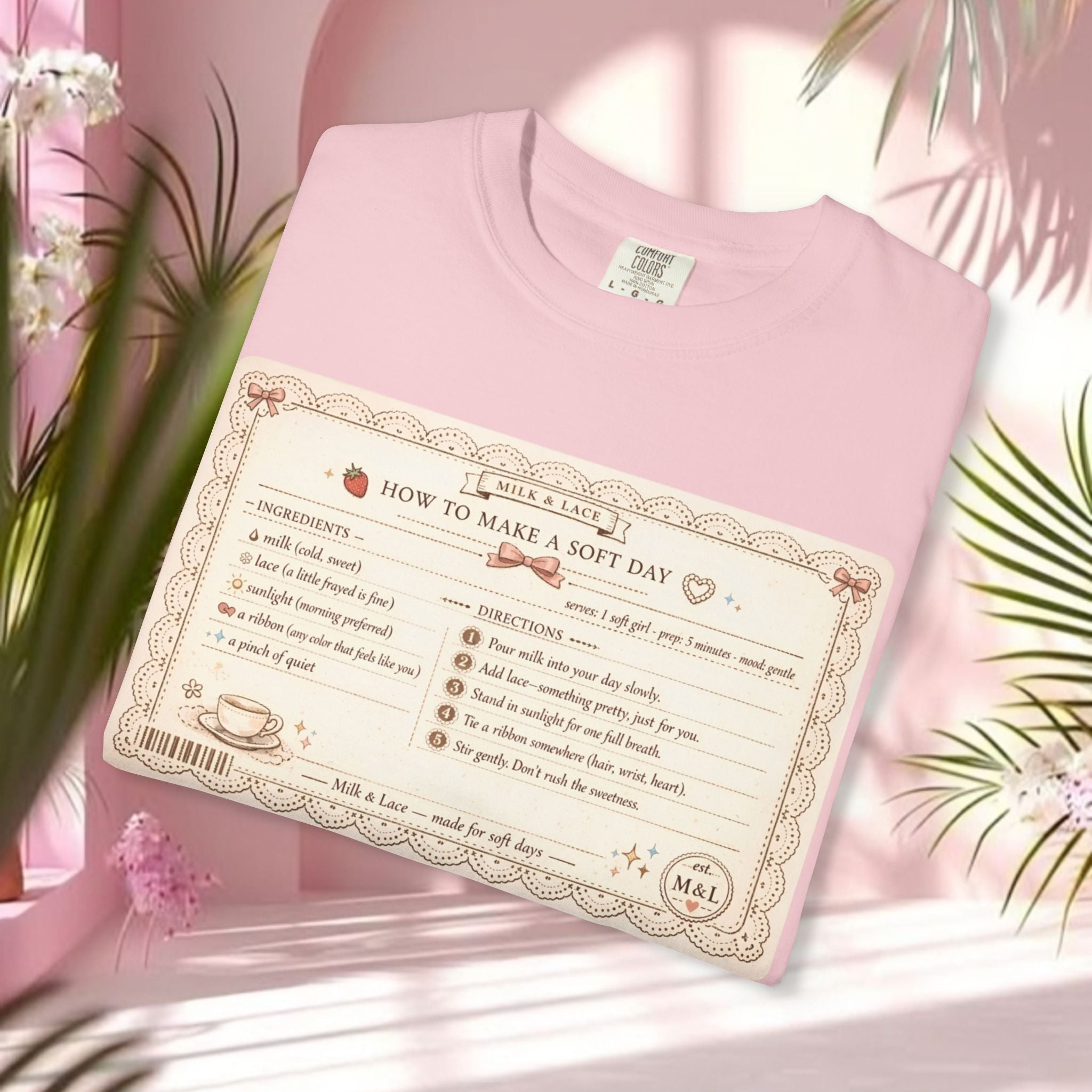 Vintage Tea-Recipe T-Shirt — "How to Make a Soft Day" Aesthetic Tee