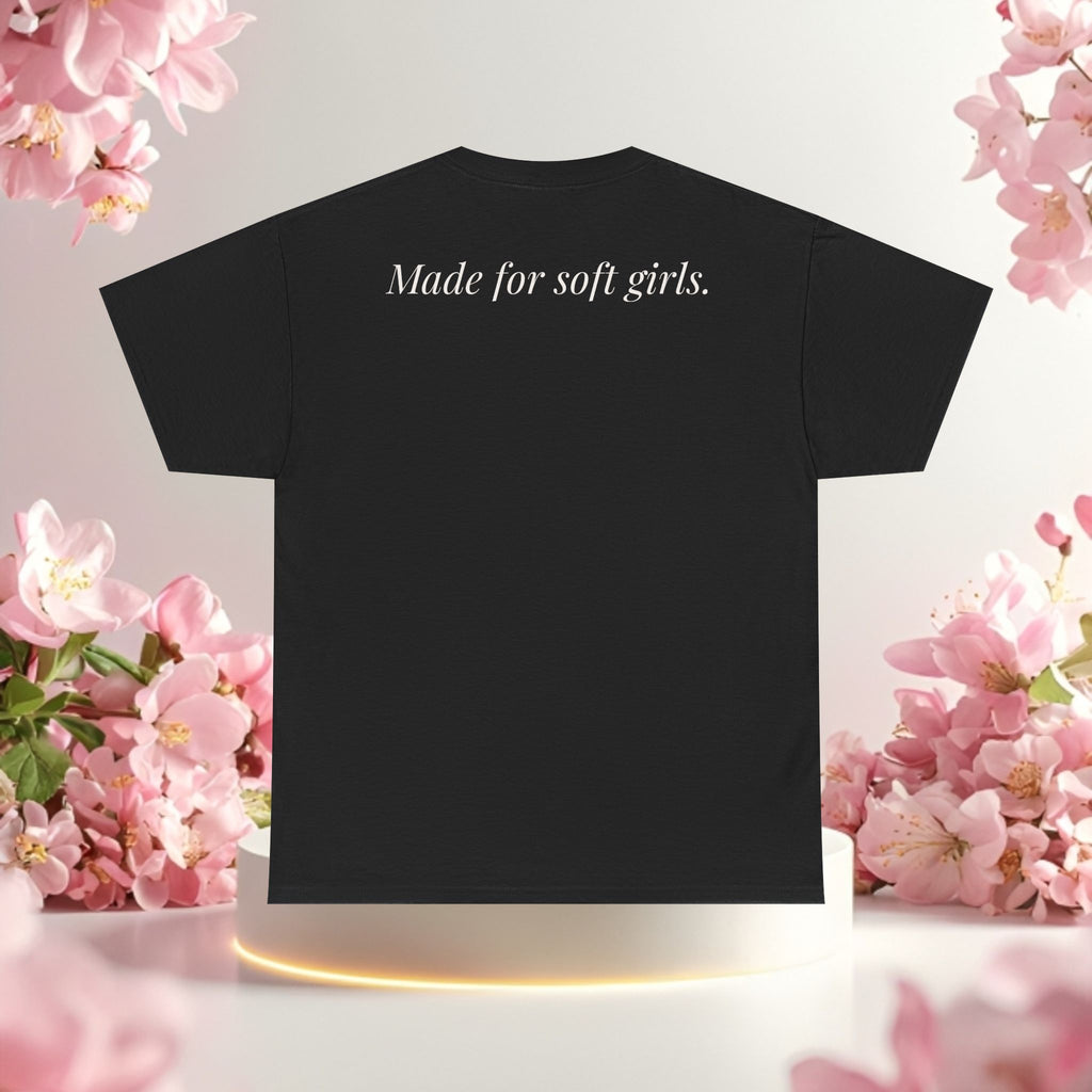 Cute Girly Cat T-Shirt — Soft Pastel Cat Graphic Tee for Cat Lovers