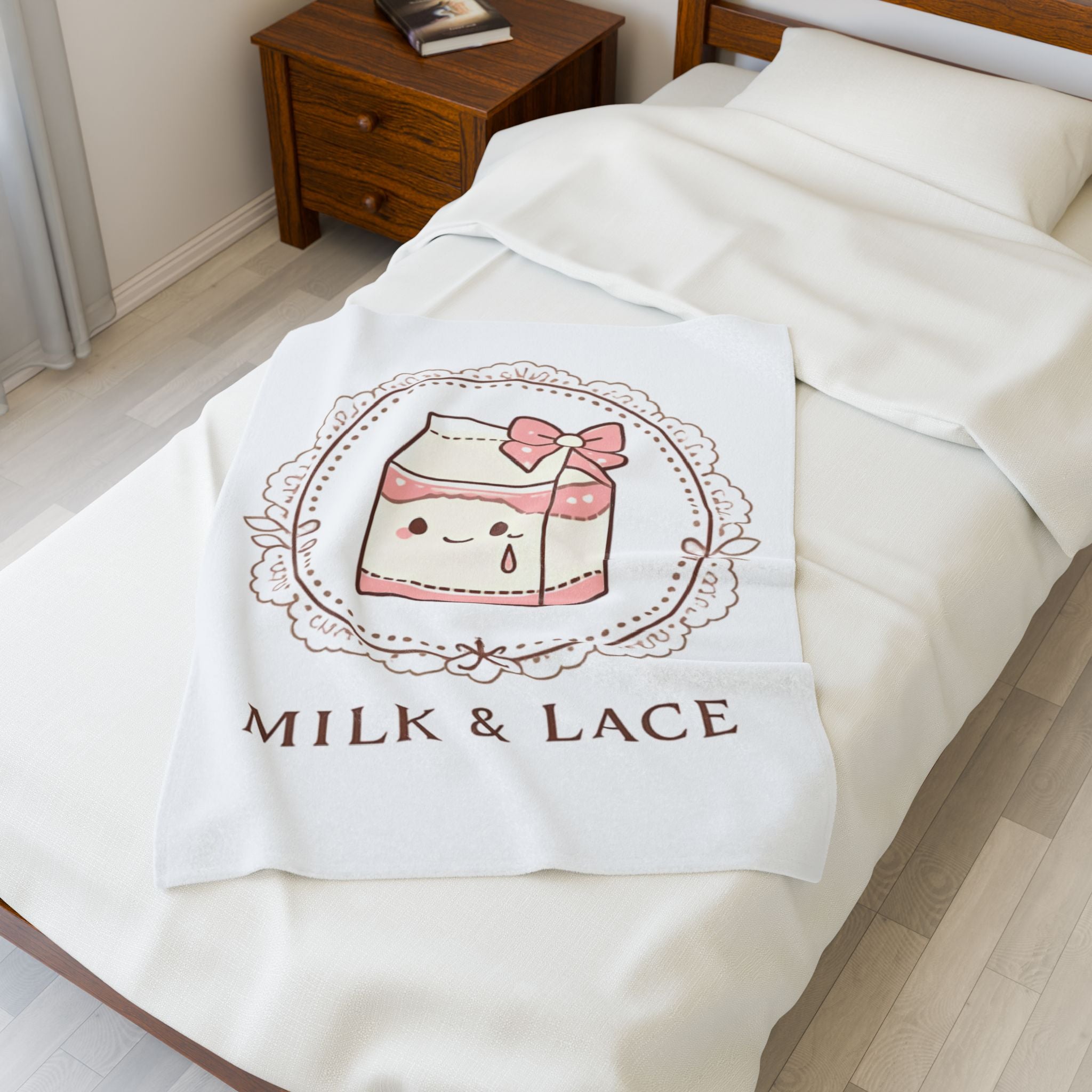 Kawaii Whimsical Velveteen Plush Blanket — Cute Cozy Throw