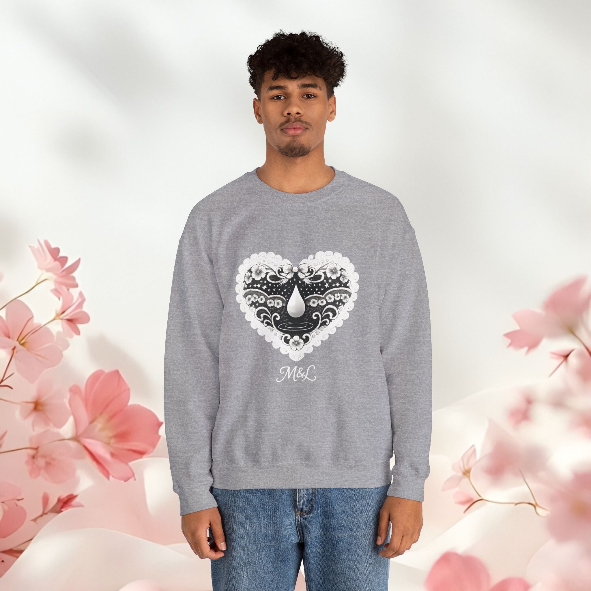 Lace Heart Graphic Sweatshirt