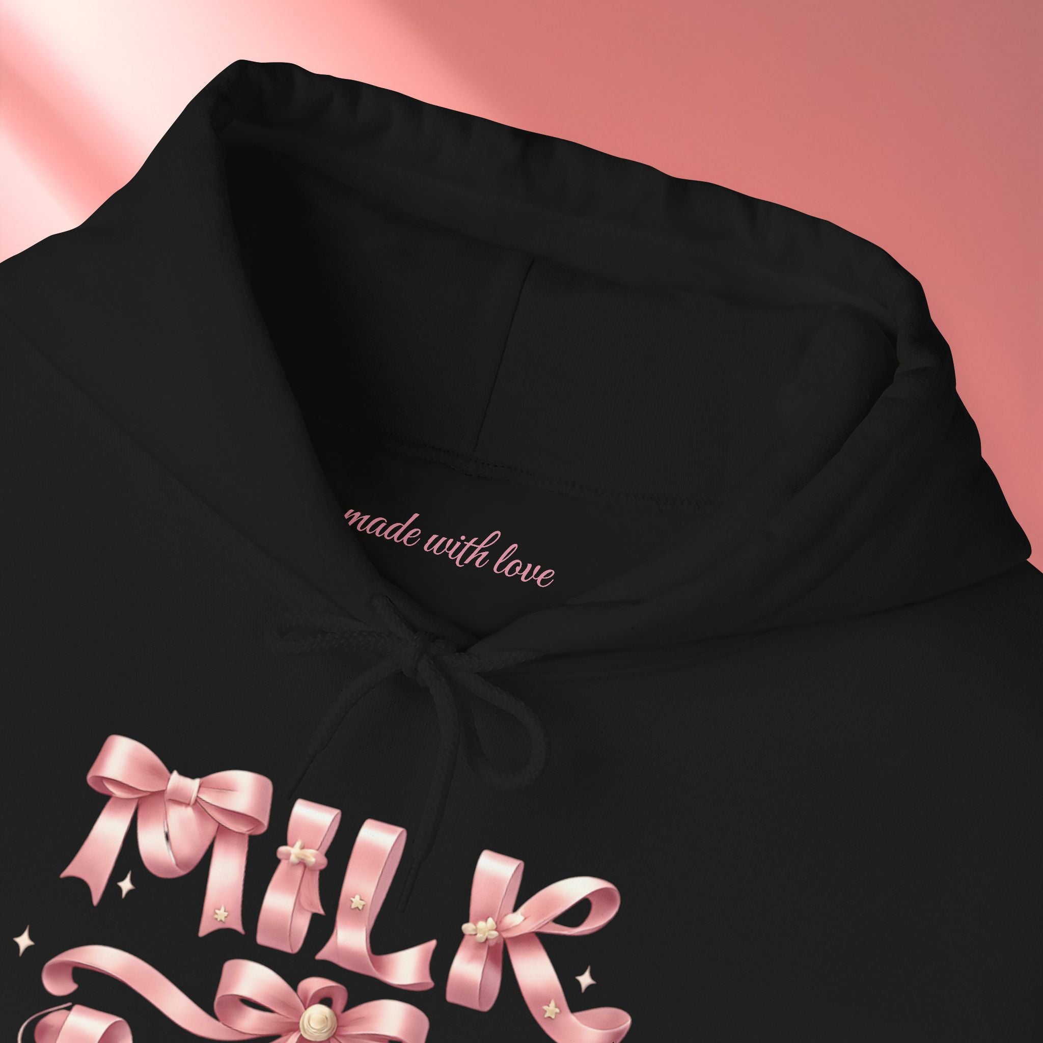 Floral Feminine Typography Hoodie — Feminine Floral Script Hooded Sweatshirt