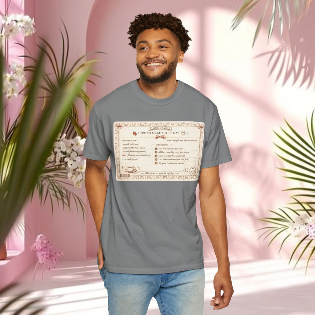 Vintage Tea-Recipe T-Shirt — "How to Make a Soft Day" Aesthetic Tee
