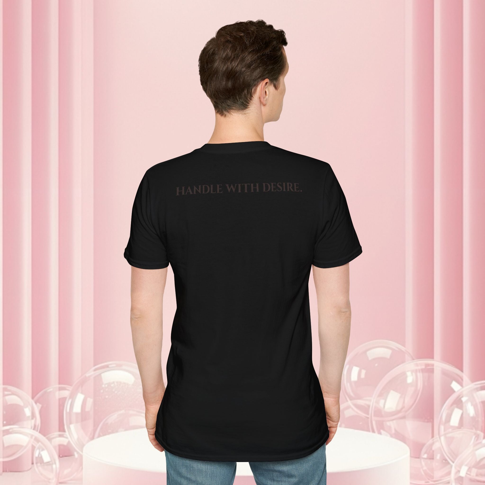 Milk & Lace Graphic T-Shirt — 'Handle With Desire' Vintage Cherub Design