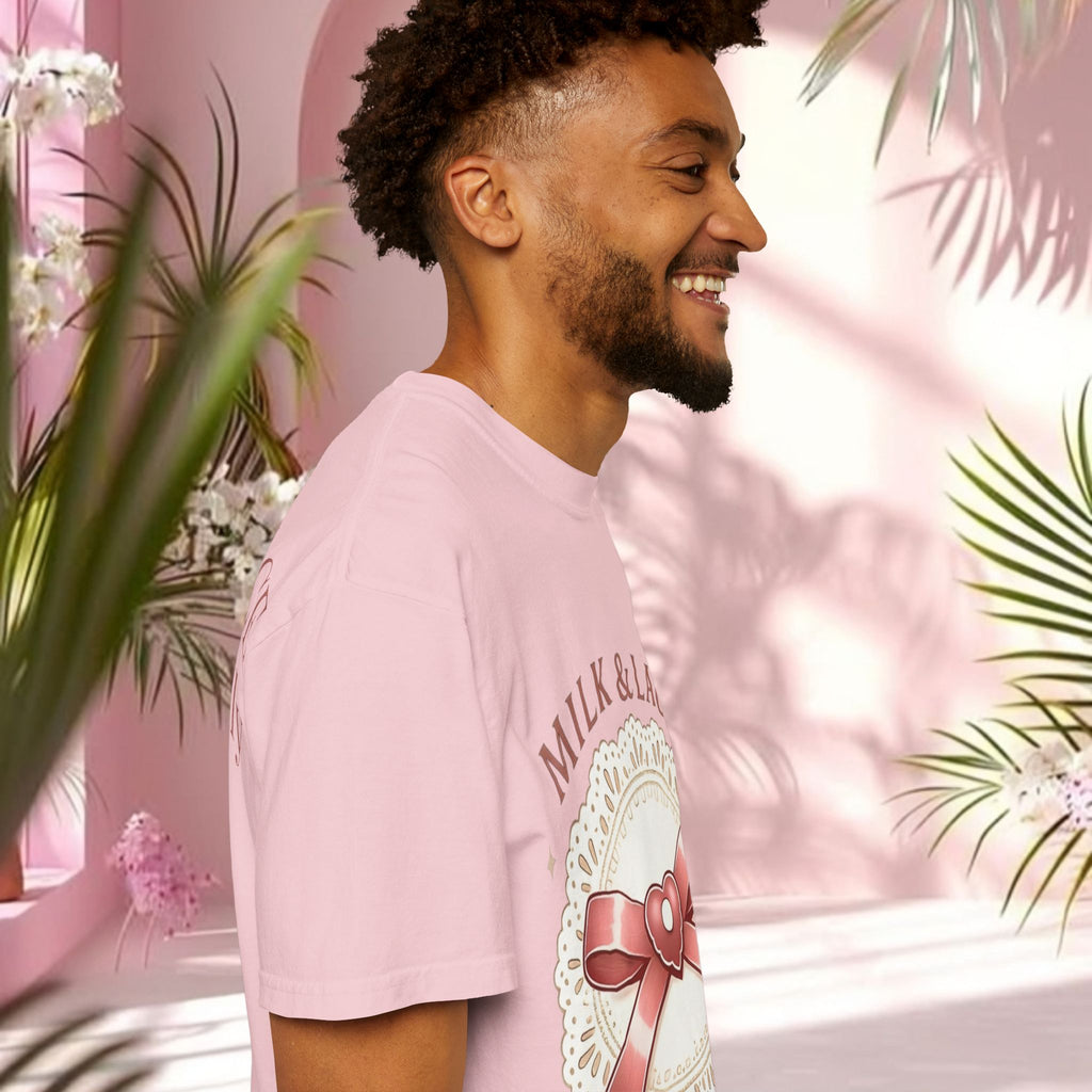 Milk & Lace Graphic T-Shirt — 'Soft Things Only' Romantic Bow Tee