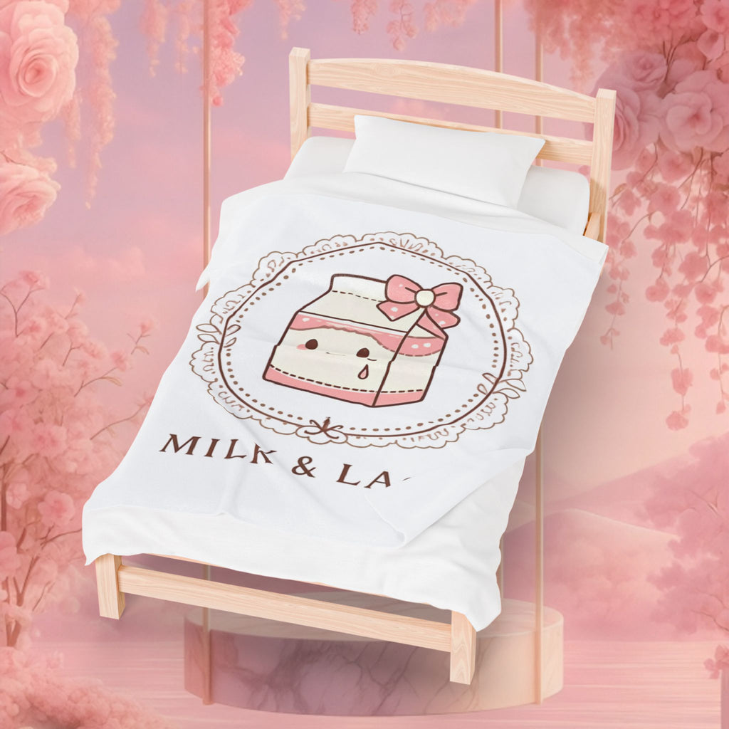 Kawaii Whimsical Velveteen Plush Blanket — Cute Cozy Throw