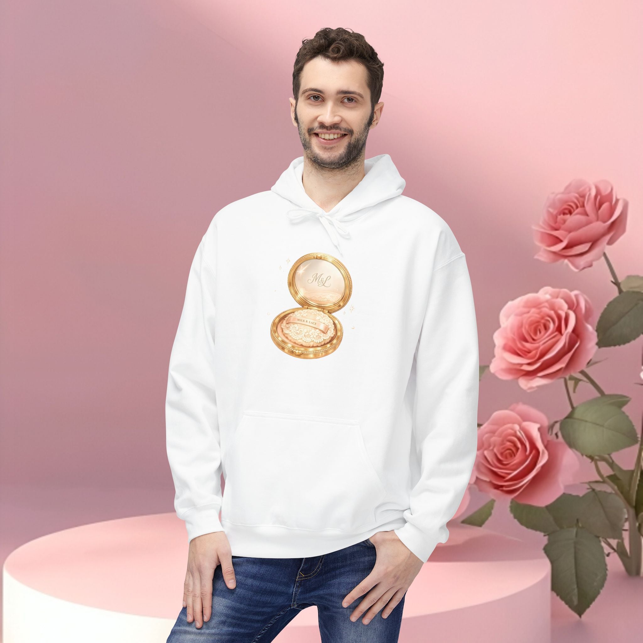 Gold Minimal Graphic Hoodie — Clean Metallic Accent Fleece