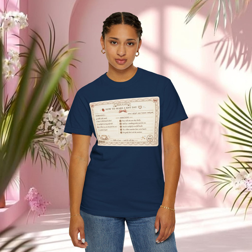 Vintage Tea-Recipe T-Shirt — "How to Make a Soft Day" Aesthetic Tee